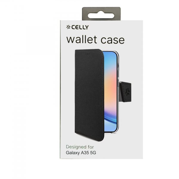 Celly Samsung Galaxy A35 Etui Wally Wallet Case Svart