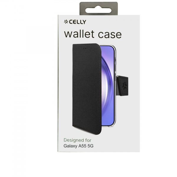 Celly Samsung Galaxy A55 Etui Wally Wallet Case Svart