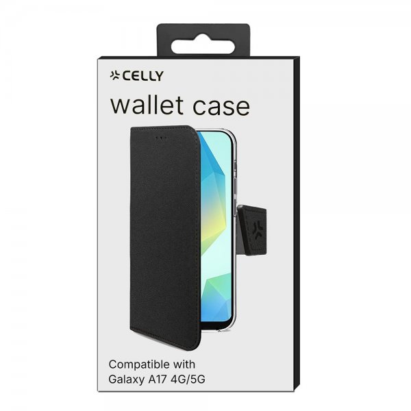 Celly Samsung Galaxy A17 Etui Wally Wallet Case Svart