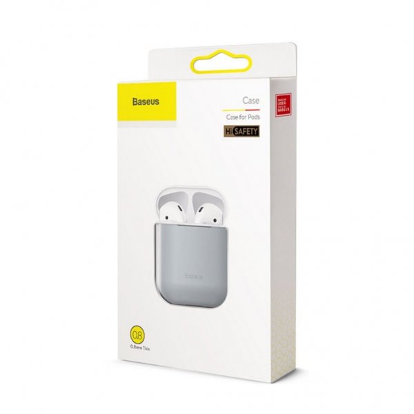 Baseus AirPods 1/2 Deksel Silikon Grå