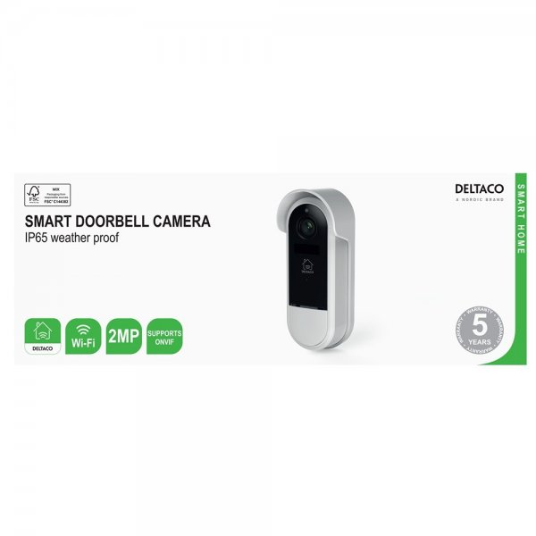 Deltaco Smart Home WiFi dørklokke med kamera IP65