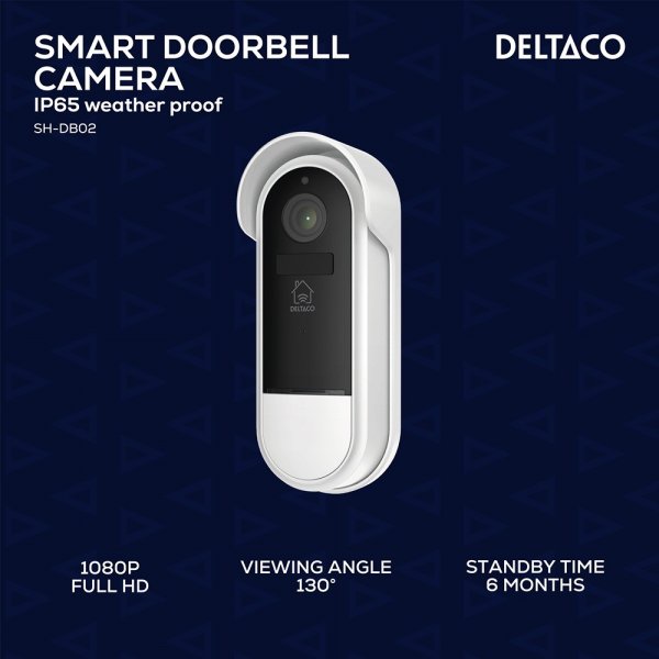 Deltaco Smart Home WiFi dørklokke med kamera IP65