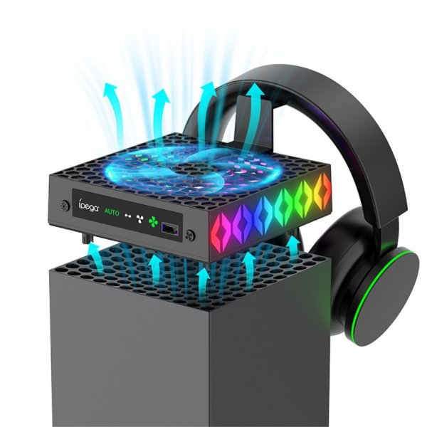 Ipega Xbox Series X kjølevifte med RGB og hodetelefonholder