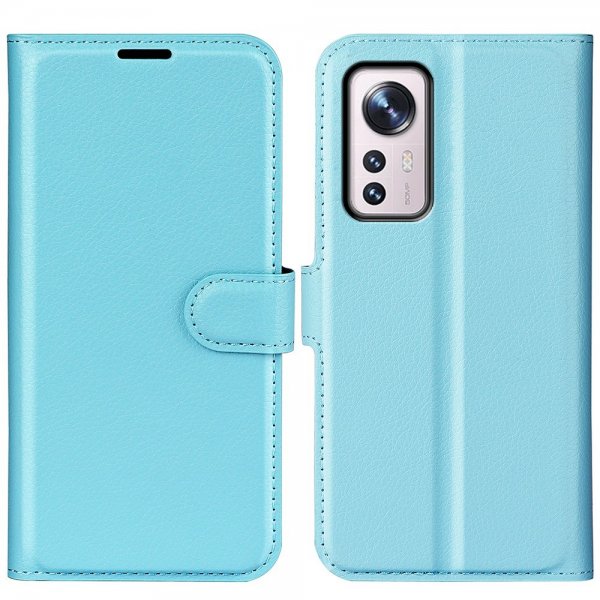 Xiaomi 12/12X Etui Litchi Blå