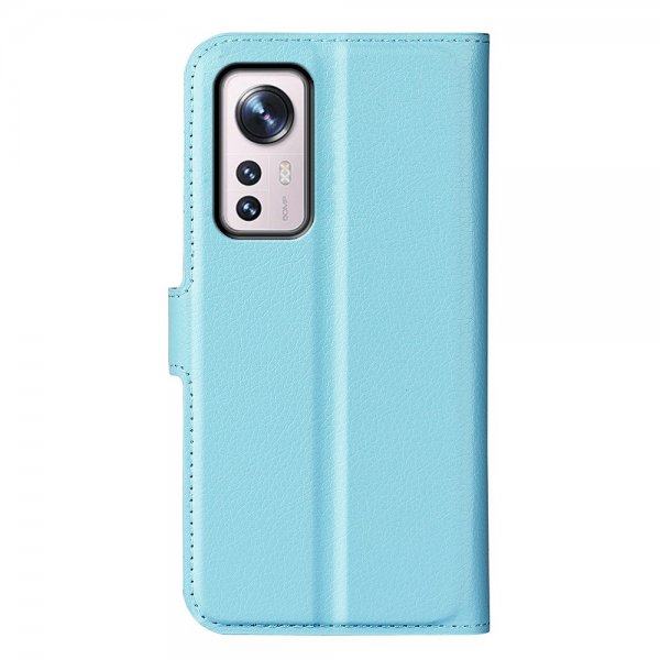 Xiaomi 12/12X Etui Litchi Blå