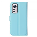 Xiaomi 12/12X Etui Litchi Blå