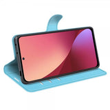 Xiaomi 12/12X Etui Litchi Blå