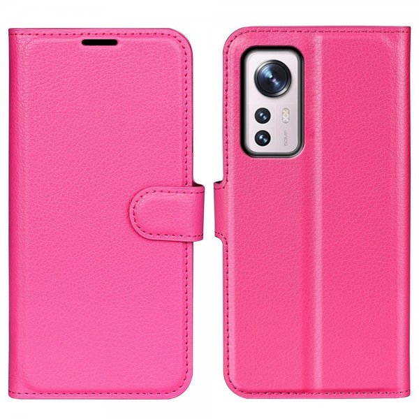 Xiaomi 12/12X Etui Litchi Magenta
