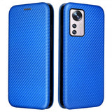 Xiaomi 12 Pro Etui Karbonfibertekstur Blå