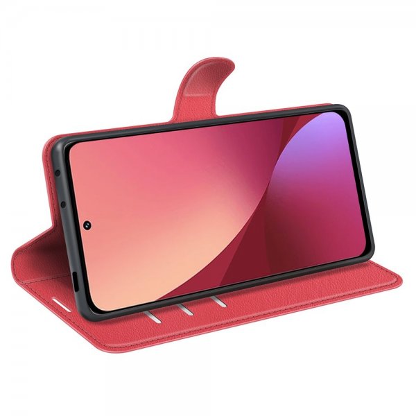 Xiaomi 12 Pro Etui Litchi Rød