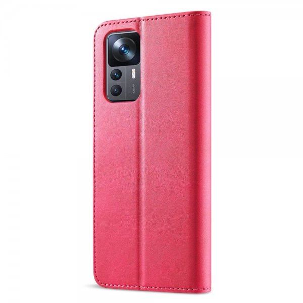 Lc.Imeeke Xiaomi 12T/12T Pro Etui med Kortlomme stativfunksjon Rosa
