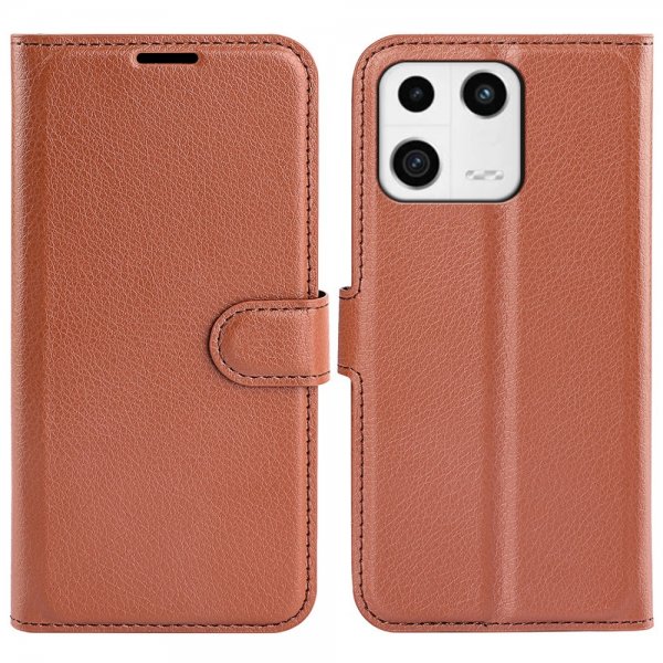 Xiaomi 13 Etui Litchi Brun
