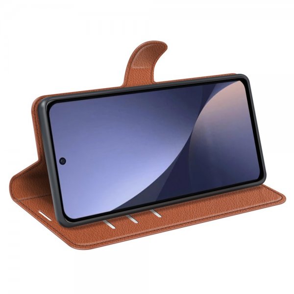 Xiaomi 13 Etui Litchi Brun
