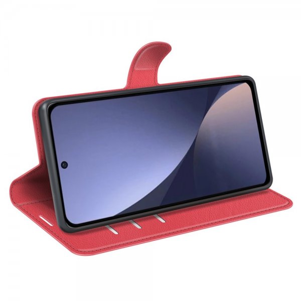 Xiaomi 13 Etui Litchi Rød