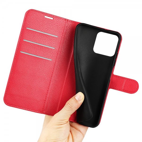 Xiaomi 13 Etui Litchi Rød