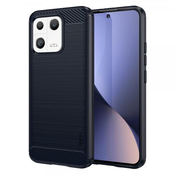 Mofi Xiaomi 13 Deksel Børstet Karbonfibertekstur Blå