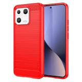 Mofi Xiaomi 13 Deksel Børstet Karbonfibertekstur Rød