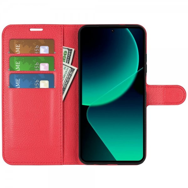 Xiaomi 13T/13T Pro Etui Litchi Rød