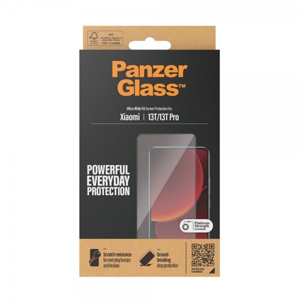 PanzerGlass Xiaomi 13T/13T Pro Skjermbeskytter Ultra-Wide Fit