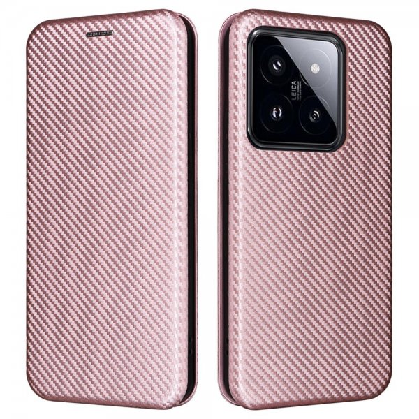 Xiaomi 14 Etui Karbonfibertekstur Rosegull
