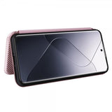 Xiaomi 14 Etui Karbonfibertekstur Rosegull