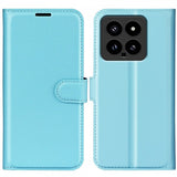 Xiaomi 14 Etui Litchi Blå