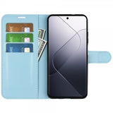 Xiaomi 14 Etui Litchi Blå