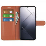 Xiaomi 14 Etui Litchi Brun