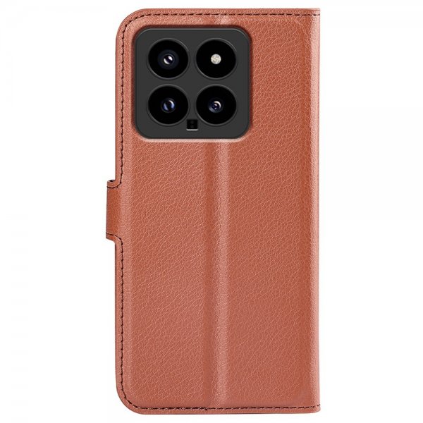Xiaomi 14 Etui Litchi Brun