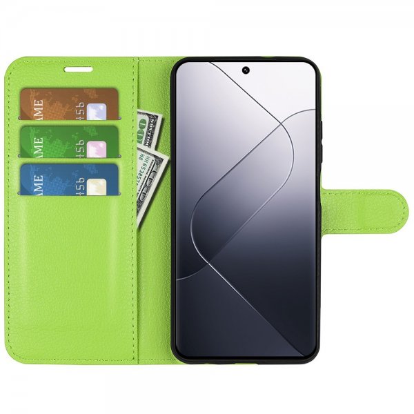 Xiaomi 14 Etui Litchi Grønn