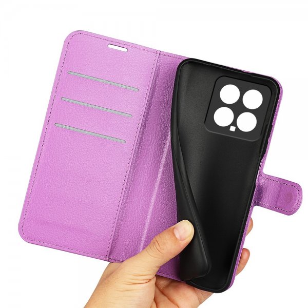 Xiaomi 14 Etui Litchi Lilla