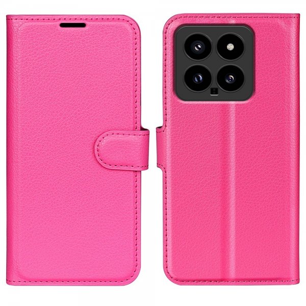 Xiaomi 14 Etui Litchi Magenta