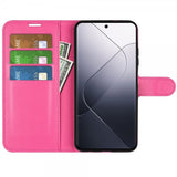 Xiaomi 14 Etui Litchi Magenta