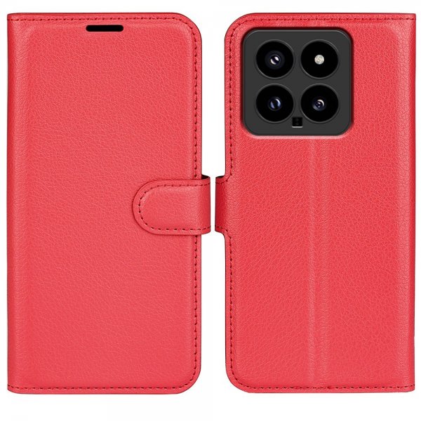 Xiaomi 14 Etui Litchi Rød