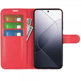 Xiaomi 14 Etui Litchi Rød