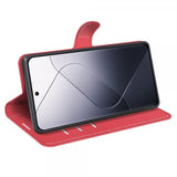Xiaomi 14 Etui Litchi Rød