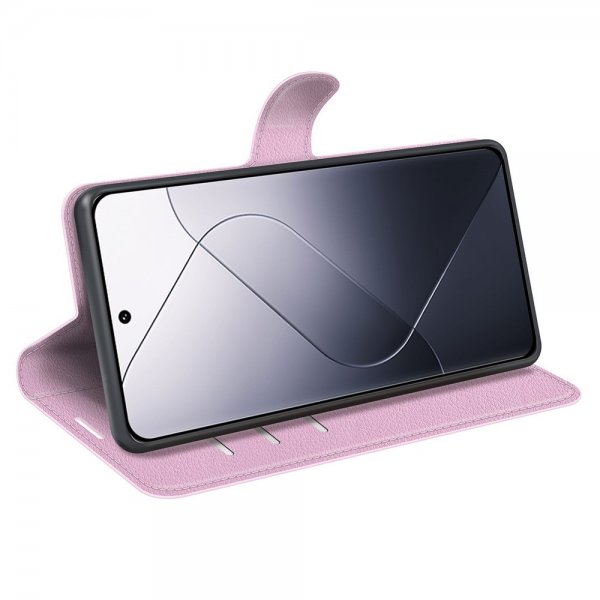 Xiaomi 14 Etui Litchi Rosa