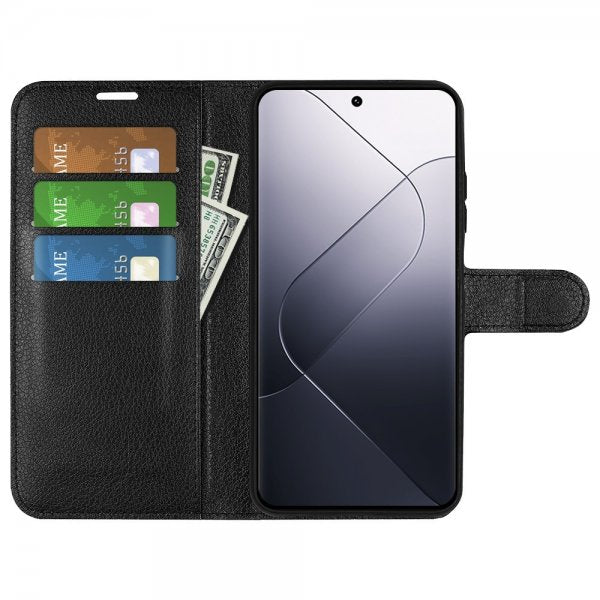 Xiaomi 14 Etui Litchi Svart