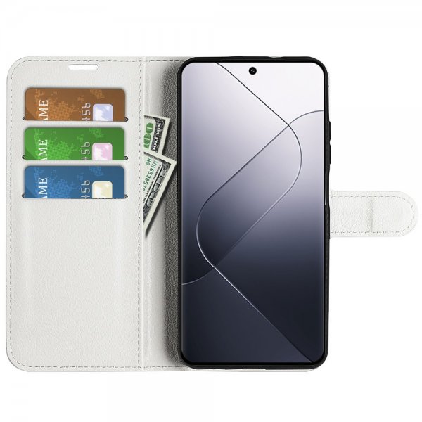 Xiaomi 14 Etui Litchi Hvit