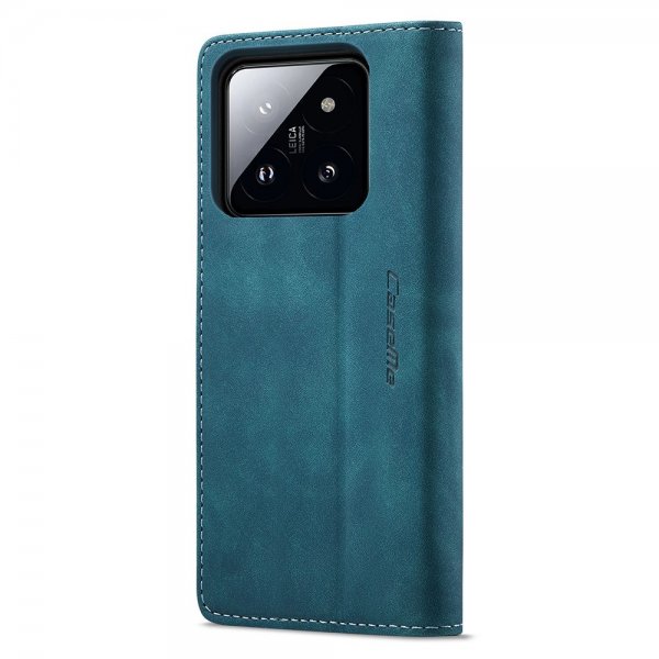CaseMe Xiaomi 14 Etui Retro Flip Blå