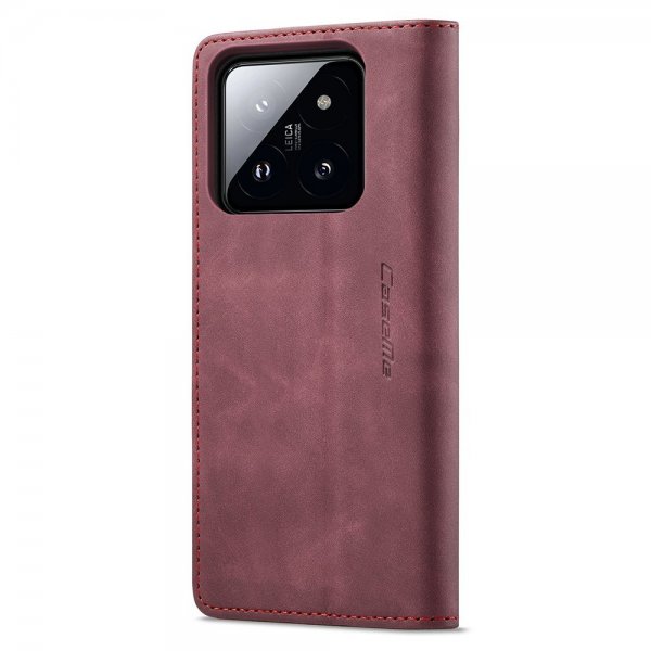CaseMe Xiaomi 14 Etui Retro Flip Rød