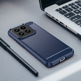 Xiaomi 14 Deksel Børstet Karbonfibertekstur Blå