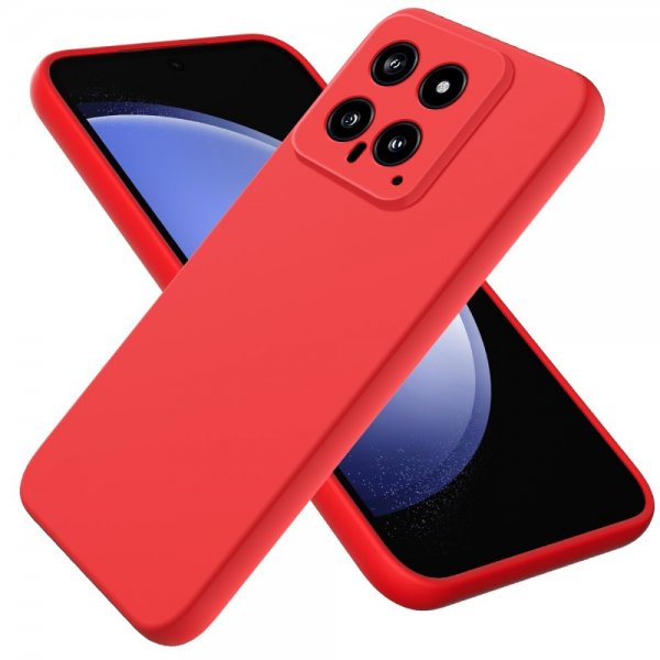 Xiaomi 14 Deksel med Stropp Silikon Rød