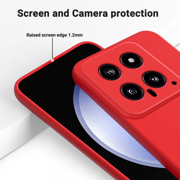Xiaomi 14 Deksel med Stropp Silikon Rød