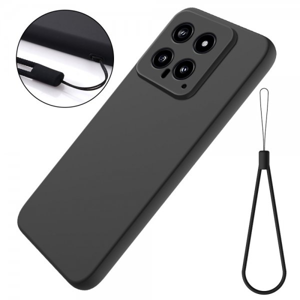 Xiaomi 14 Deksel med Stropp Silikon Svart