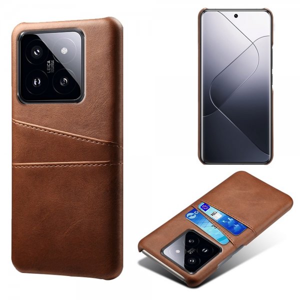 Xiaomi 14 Deksel med To Kortlommer Brun