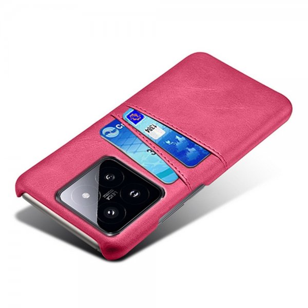 Xiaomi 14 Deksel med To Kortlommer Magenta