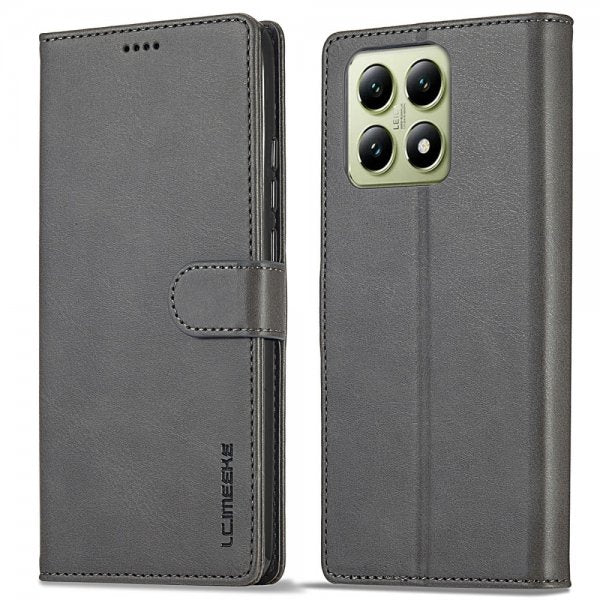 Lc.Imeeke Xiaomi 14T Etui med Kortlomme stativfunksjon Grå