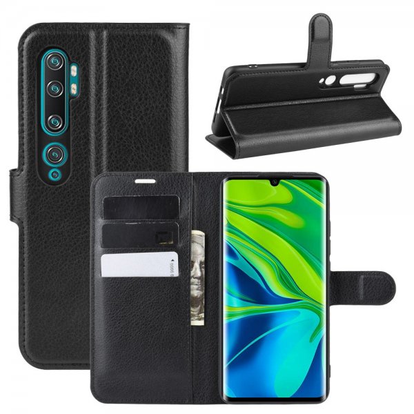 Xiaomi Mi Note 10/Mi Note 10 Pro Etui Litchi Svart
