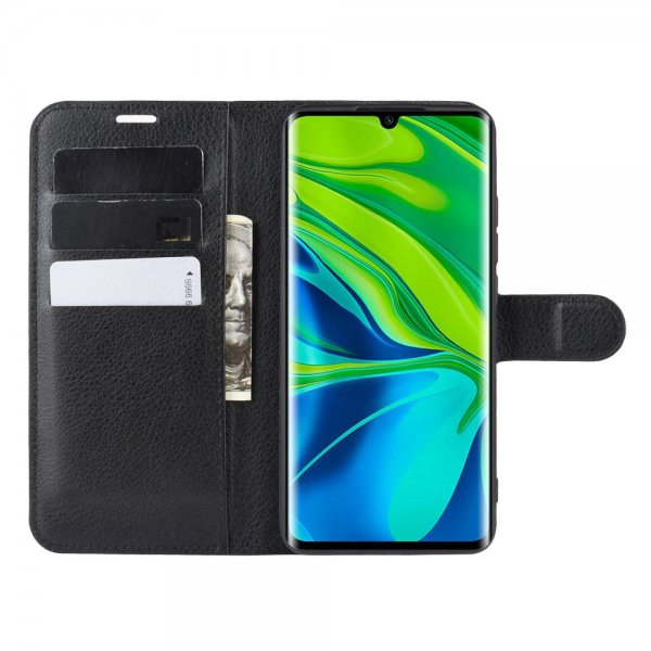 Xiaomi Mi Note 10/Mi Note 10 Pro Etui Litchi Svart